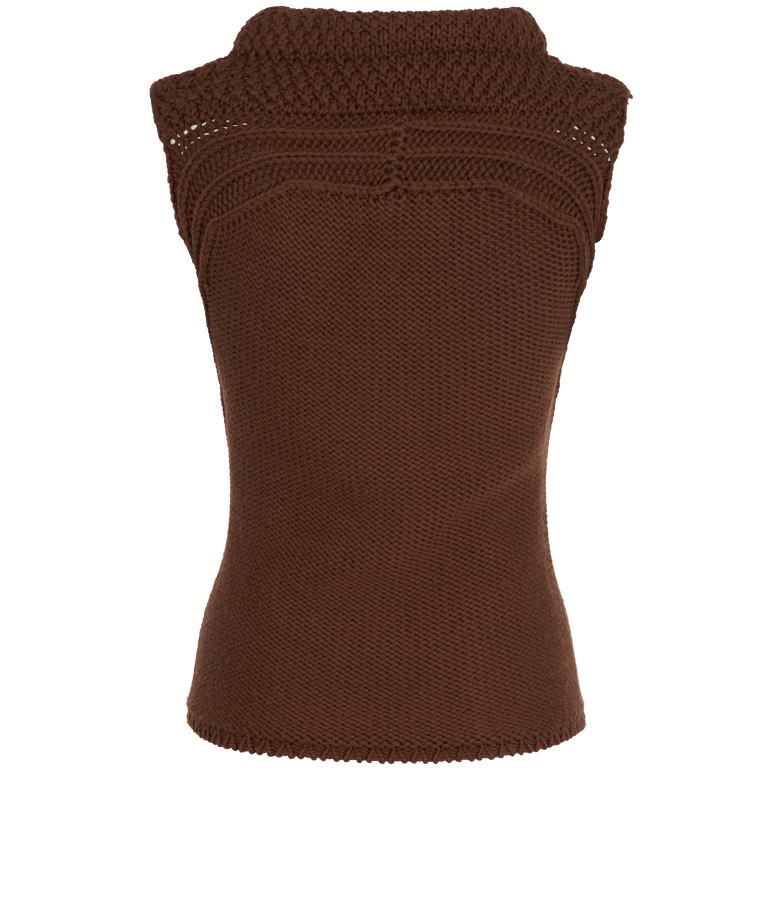 D Squared Leaf Brooch Sleeveless Jumper, &pound;95, Clothing, Brown, Wool, Back view
