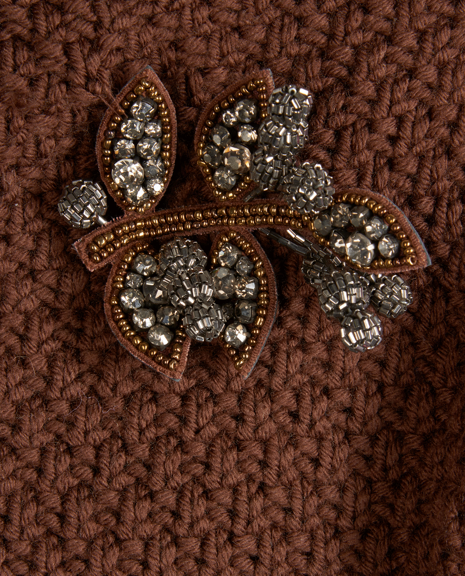 D Squared Leaf Brooch Sleeveless Jumper, &pound;95, Clothing, Brown, Wool, Other view