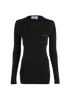 Prada Logo Pocket Jumper, &pound;350, Clothing, Black, Silk/Wool, Front view