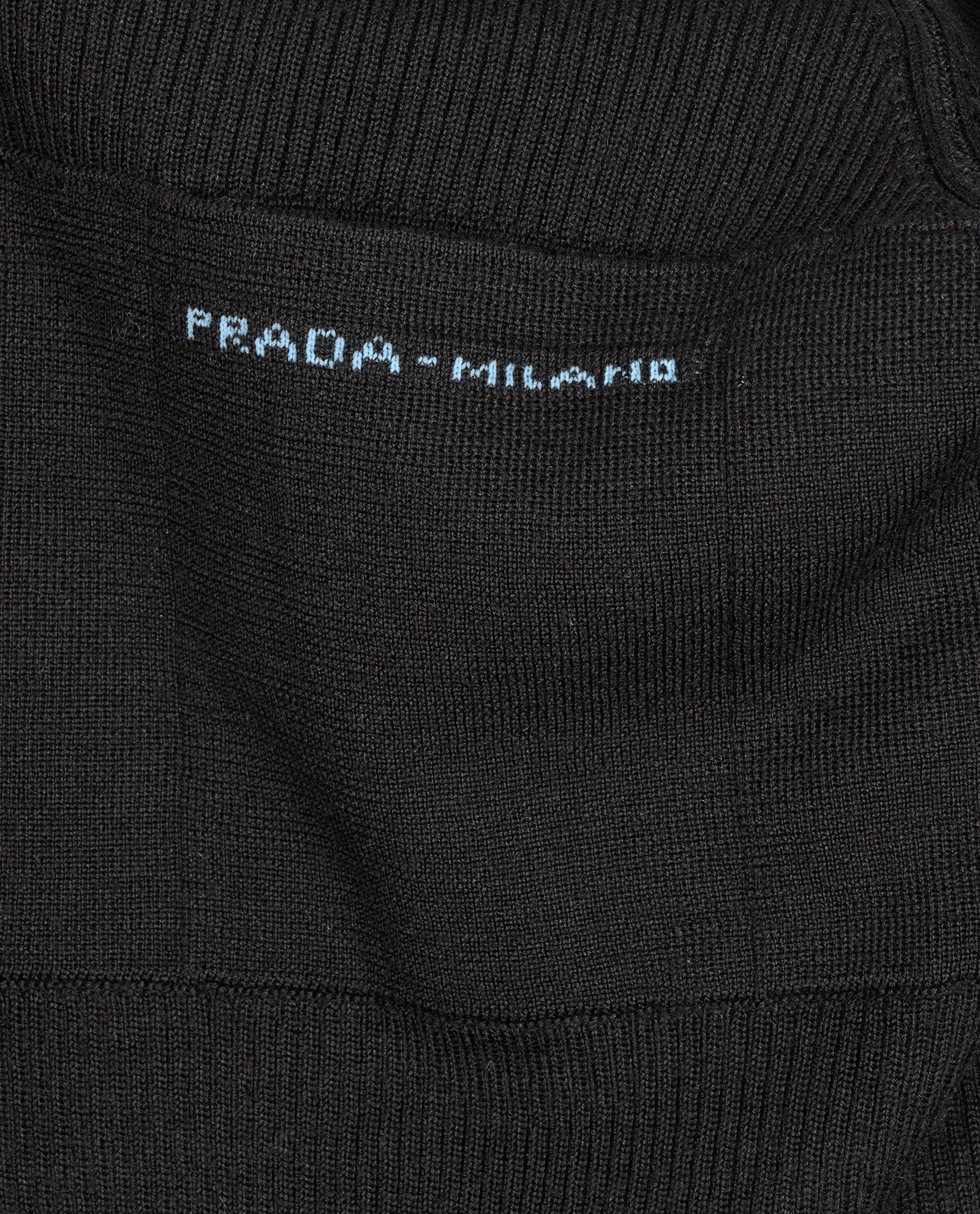 Prada Logo Pocket Jumper, &pound;350, Clothing, Black, Silk/Wool, Other view