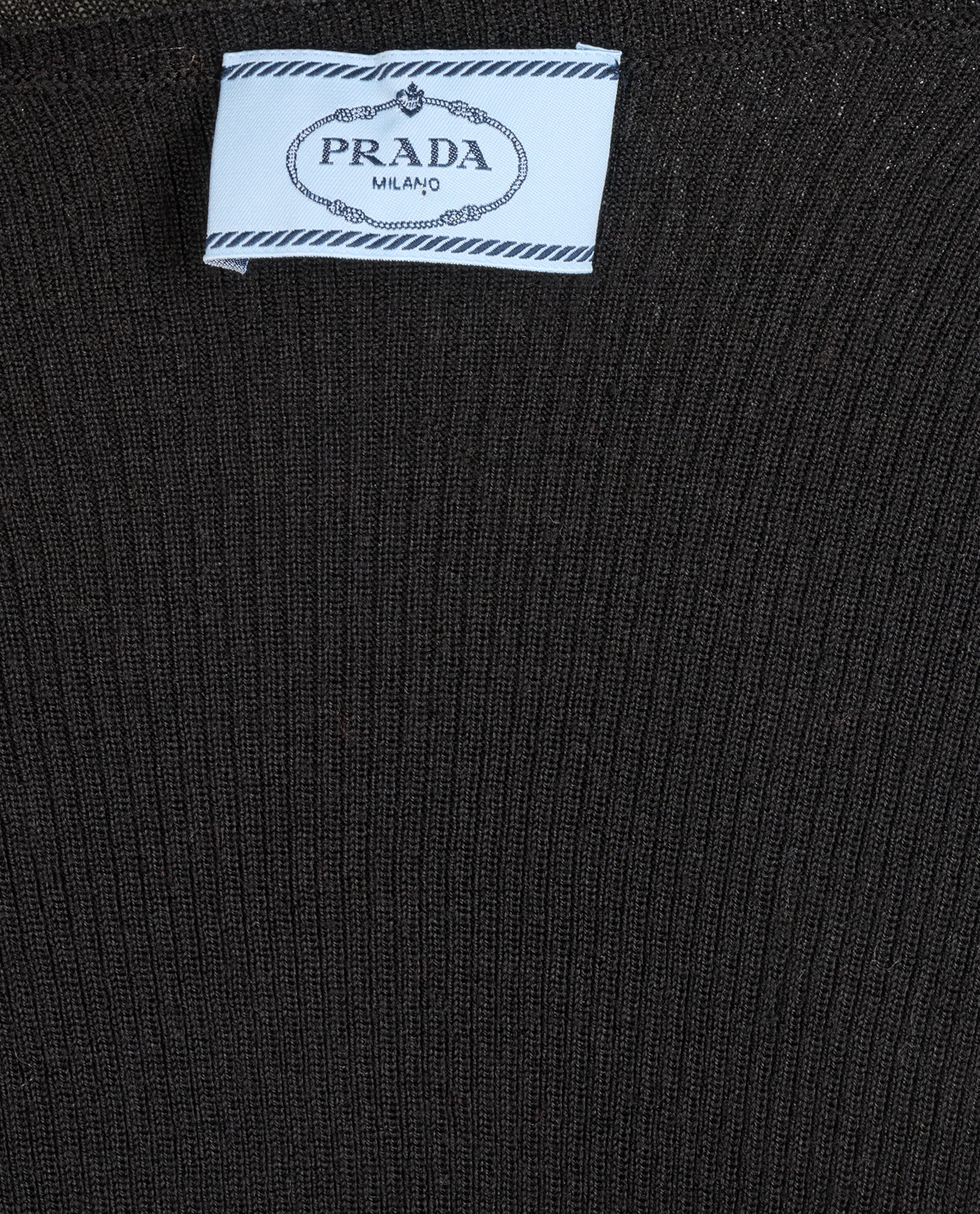 Prada Logo Pocket Jumper, &pound;350, Clothing, Black, Silk/Wool, Other view