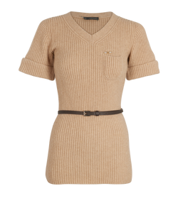 D Squared Belted Jumper, Camel, Beige, Sz M, 2*
