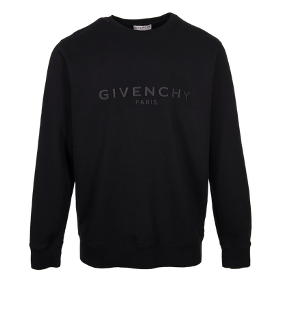Givenchy Logo Sweatshirt, &pound;220, Clothing, Black, Cotton, Front view