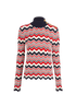 Balmain Chevron High Neck Jumper, &pound;150, Clothing, Blue/Red/White, Polyester/Wool, Front view