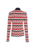 Balmain Chevron High Neck Jumper, &pound;150, Clothing, Blue/Red/White, Polyester/Wool, Back view