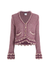 Chanel Knit Scallop Cardigan, &pound;1,100, Clothing, Purple, Mohair, Front view