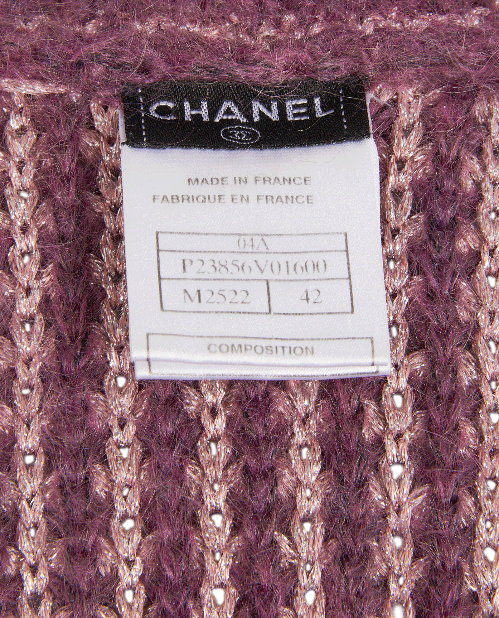 Chanel Knit Scallop Cardigan, &pound;1,100, Clothing, Purple, Mohair, Other view