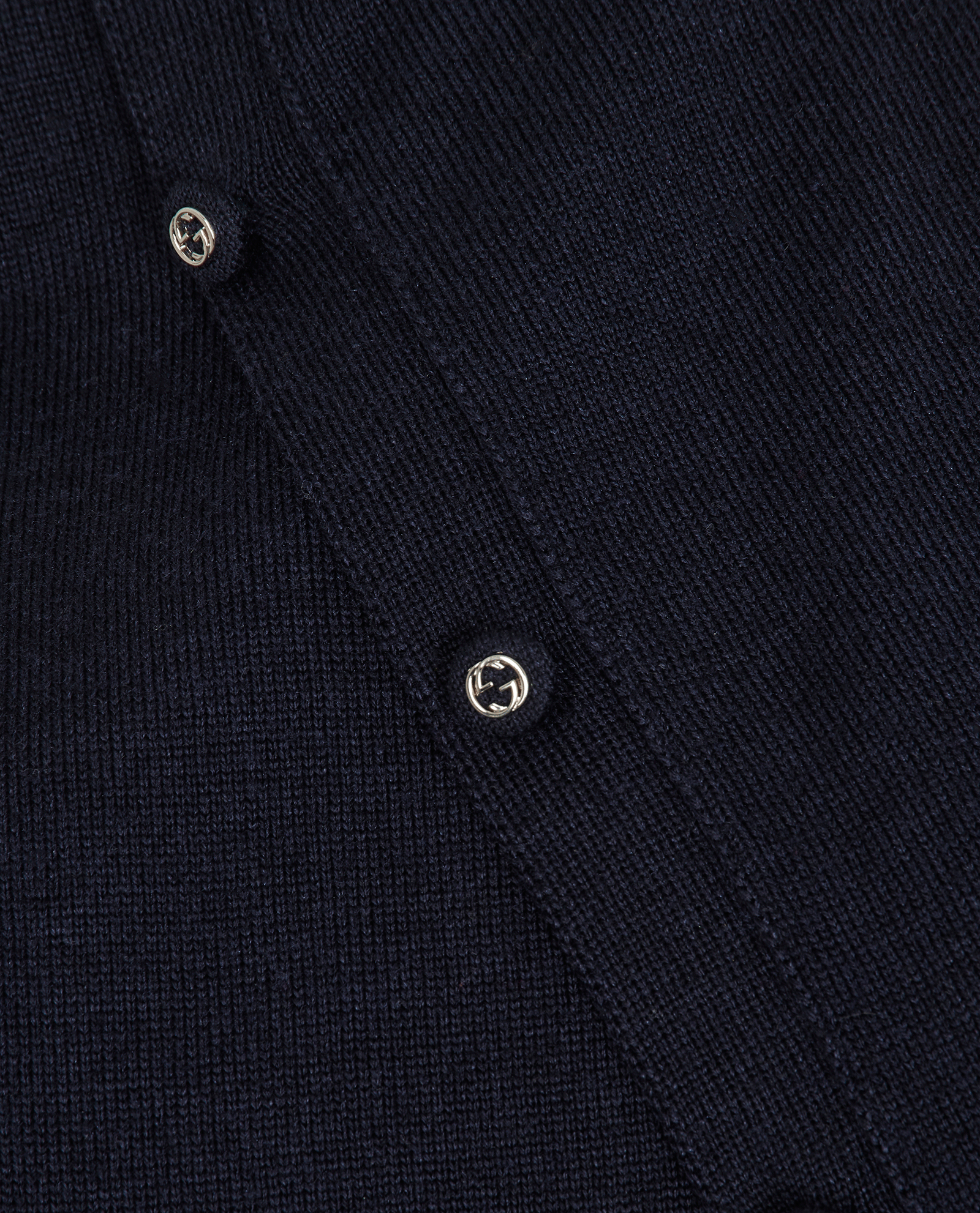 Gucci V-Neck Cardigan, &pound;250, Clothing, Navy, Wool, Other view