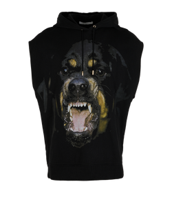 Givenchy Rottweiler Sleeveless Hoodie, Mens, Cotton, Black, Sz S, 2*