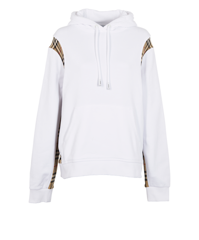 Burberry Check Hoodie, &pound;150, Clothing, White, Cotton, Front view