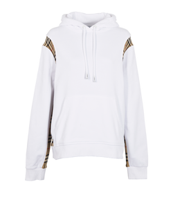 Burberry Check Hoodie, Cotton, White, Sz L, 3*