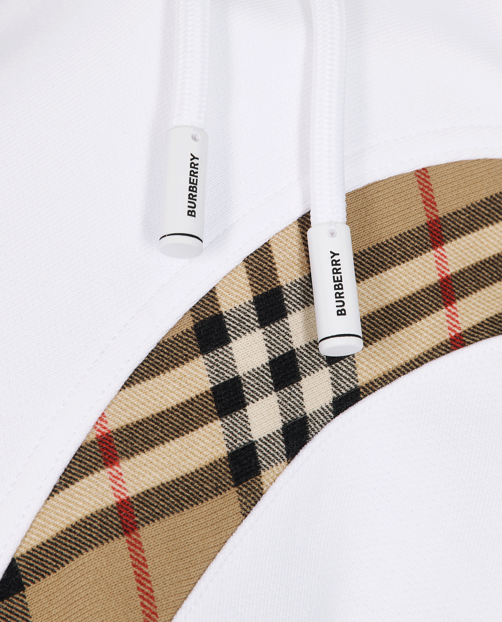 Burberry Check Hoodie, &pound;150, Clothing, White, Cotton, Other view