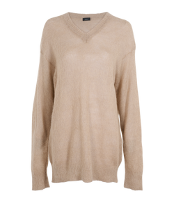 Joseph V-Neck Oversized Jumper, Merino, Beige, Sz M, 2*