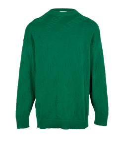 Balenciaga Logo Knitted Jumper, Mens, Cotton, Green, Sz S, 2*