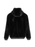 Moose Knuckles Borden Bunny Hoodie, &pound;250, Clothing, Black, Faux Fur, Back view