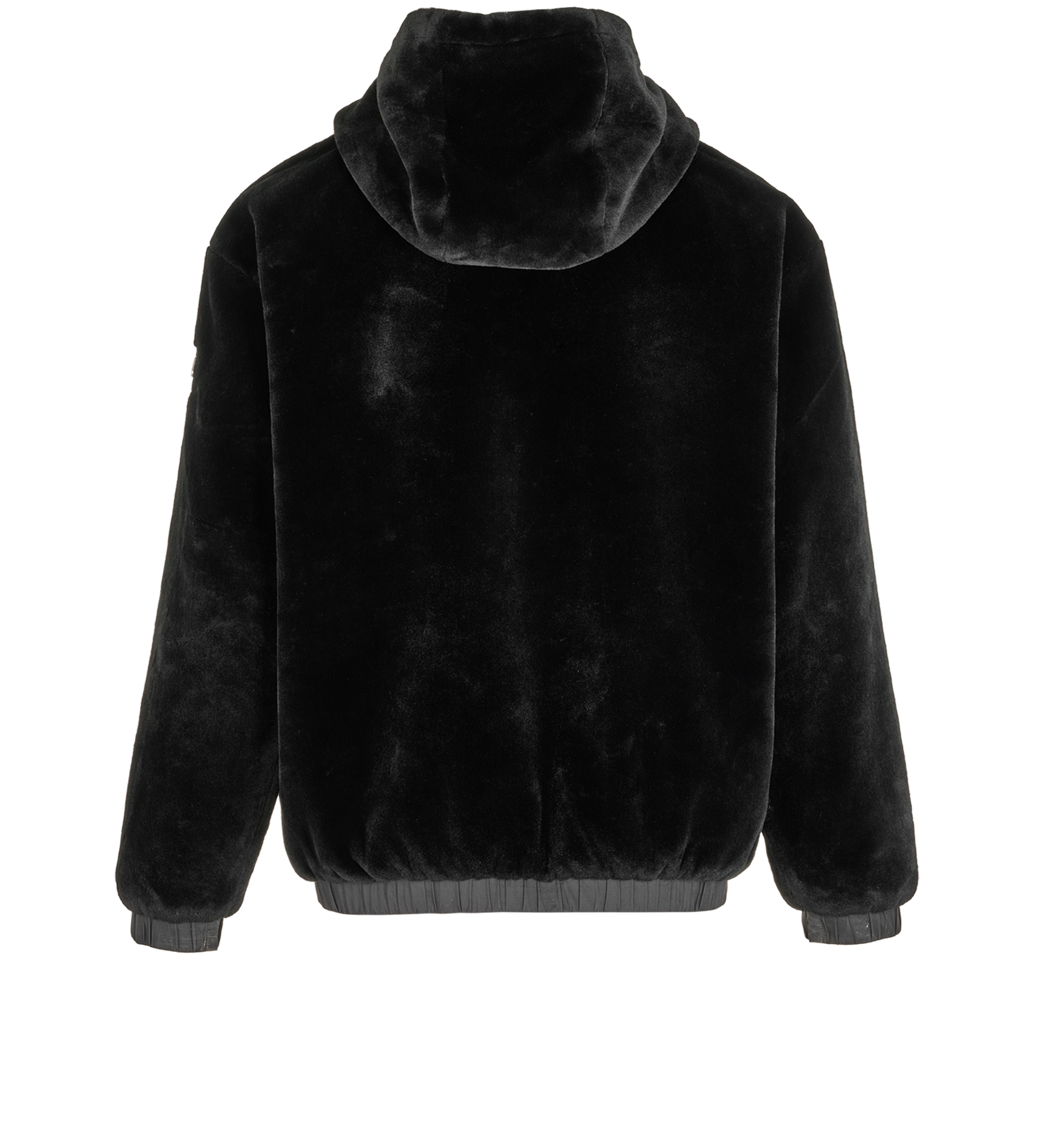 Moose Knuckles Borden Bunny Hoodie, &pound;250, Clothing, Black, Faux Fur, Back view
