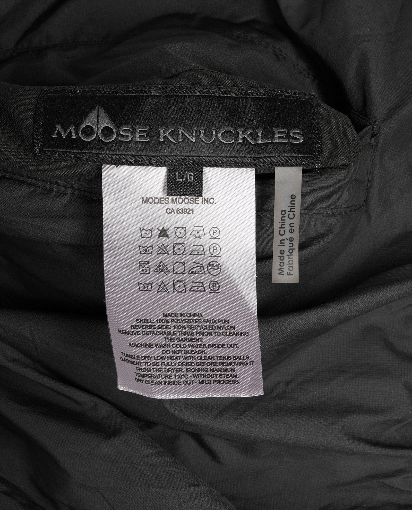 Moose Knuckles Borden Bunny Hoodie, &pound;250, Clothing, Black, Faux Fur, Other view