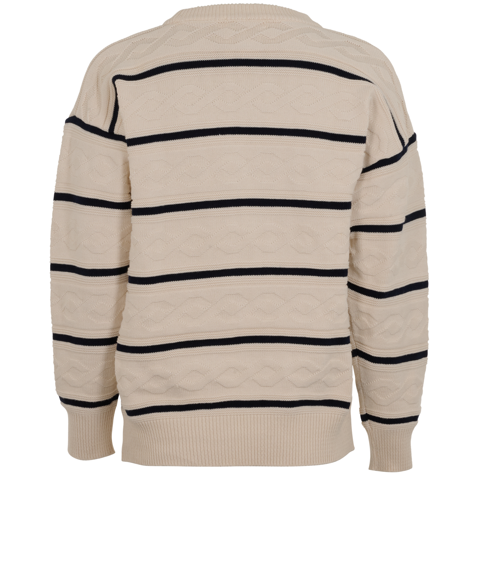 Burberry Vintage Logo Knit Jumper, &pound;110, Clothing, Cream/Navy, Cotton, Back view
