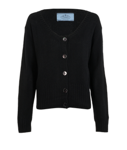 Prada Classic Cardigan, Cashmere, Black, UK8, 2*