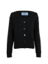 Prada Classic Cardigan, &pound;250, Clothing, Black, Cashmere, Front view