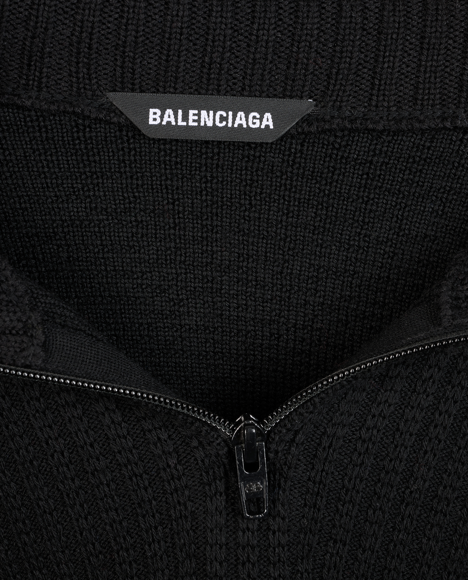 Balenciaga Logo Quarter Zip Jumper, &pound;250, Clothing, Black, Wool, Other view