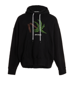Palm Angels Broken Palm Tree Hoodie, Mens, Cotton, Black, Sz XXL, 2*