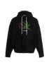 Palm Angels Broken Palm Tree Hoodie, &pound;120, Clothing, Black, Cotton, Front view