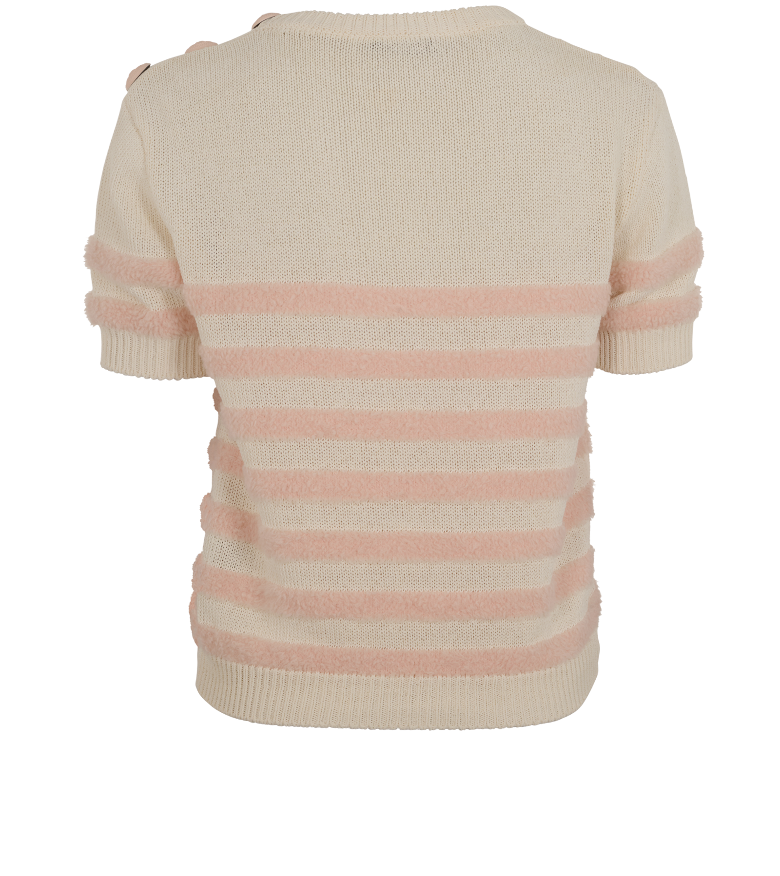 Balmain Striped Jumper, &pound;230, Clothing, Cream/Pink, Wool, Back view