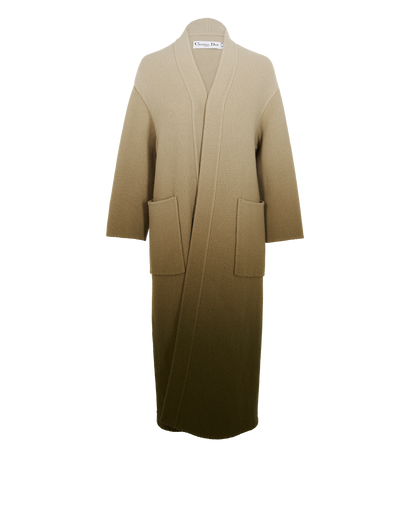 Christian Dior Ombre Maxi Cardigan, &pound;895, Clothing, Cream/Green, Wool, Front view