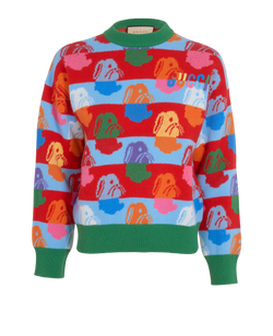 Gucci Rabbit Jumper, Wool, Multi, Sz XS, 3*