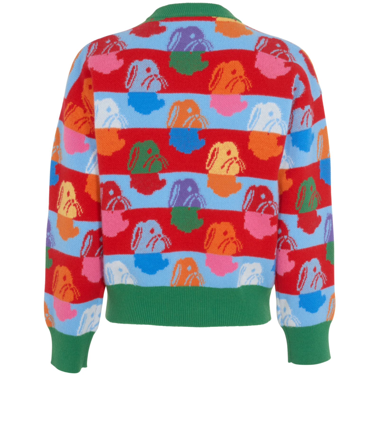 Gucci Rabbit Jumper, &pound;320, Clothing, Blue/Green/Red, Wool, Back view