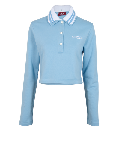 Gucci Cropped Jumper, &pound;260, Clothing, Blue, Cotton, Front view