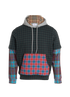 Burberry Plaid Patchwork Hoodie, &pound;210, Clothing, Green, Cotton, Front view