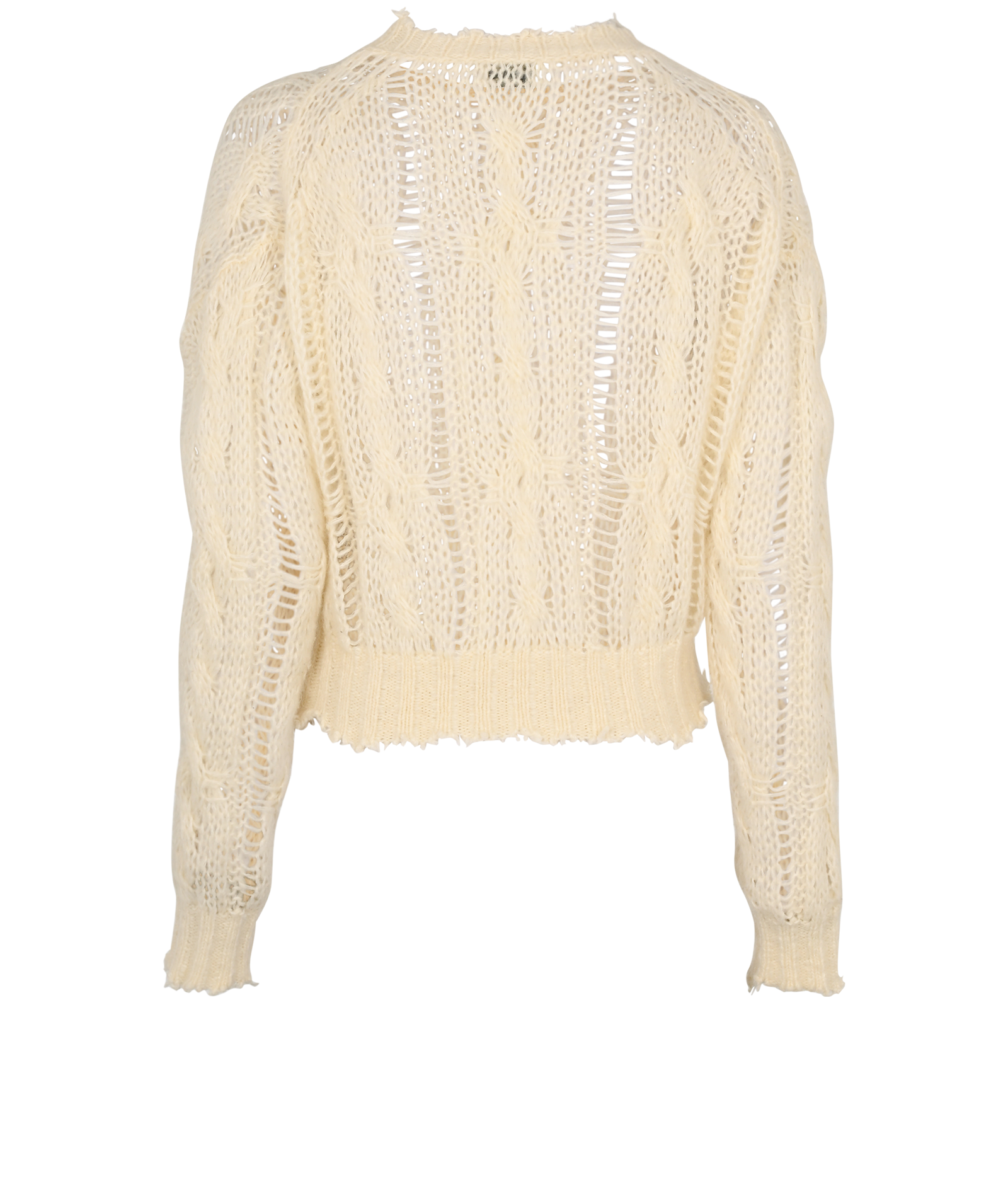 Acne Studio Cable Knit Sweater, &pound;120, Clothing, Cream, Acrylic Plastic/Nylon, Back view