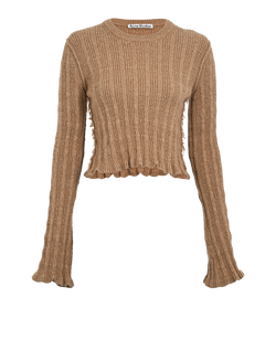 Acne Studio Fringed Ribbed Jumper, Wool/Cotton, Light Brown, 3*