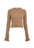 Acne Studio Fringed Ribbed Jumper, &pound;150, Clothing, Brown, Cotton/Wool, Front view