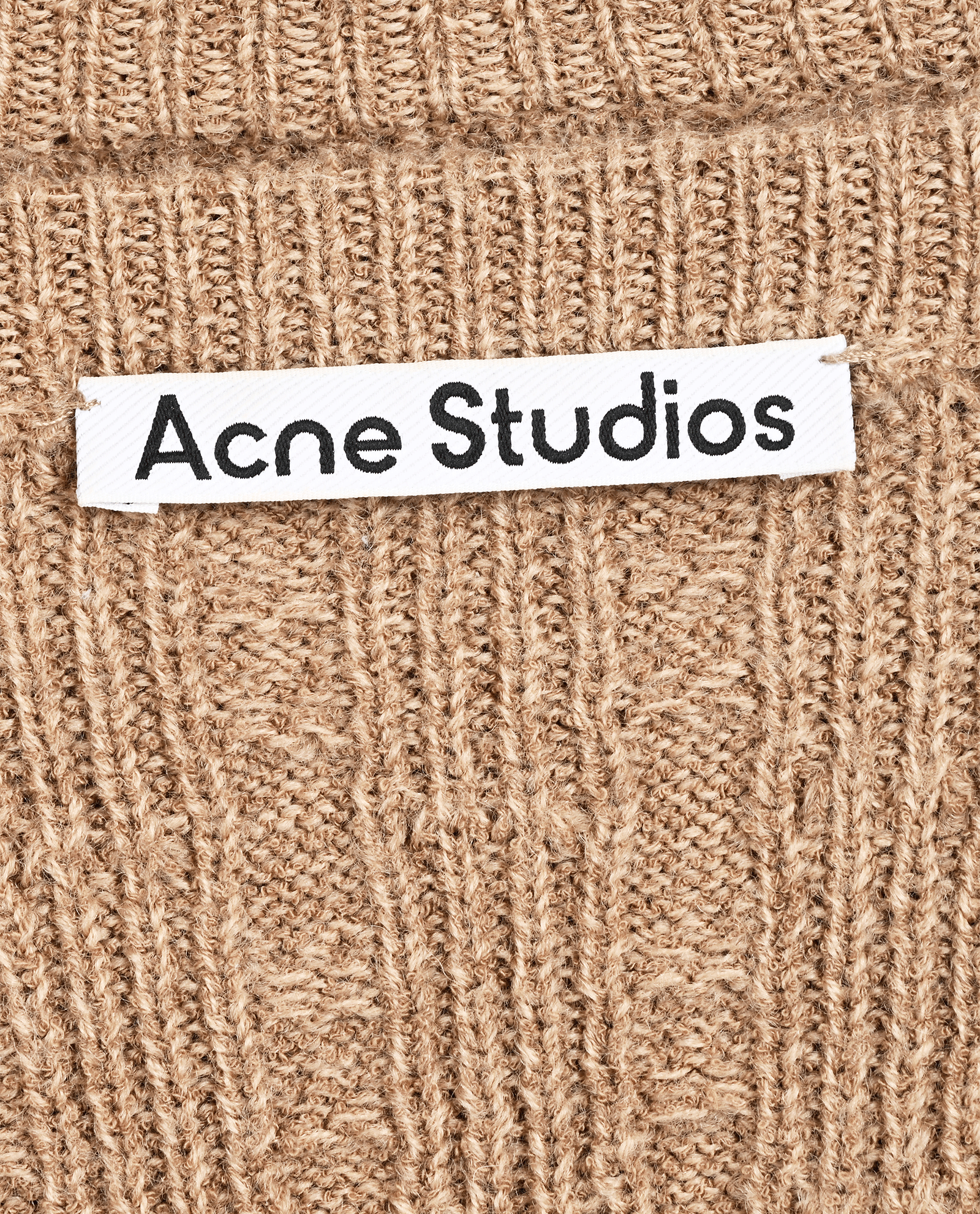 Acne Studio Fringed Ribbed Jumper, &pound;150, Clothing, Brown, Cotton/Wool, Other view