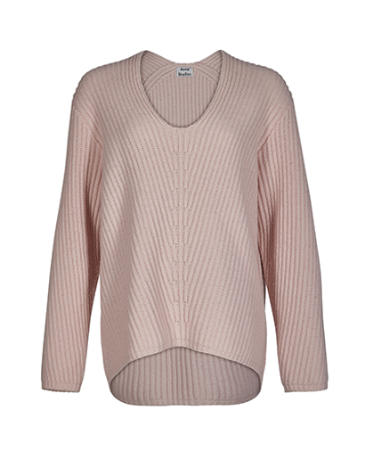 Acne Pink Ribbed Sweater, front view
