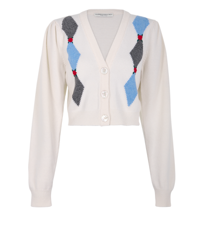 Alessandra Rich Cropped Rose Cardigan, front view