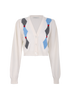 Alessandra Rich Cropped Rose Cardigan, front view