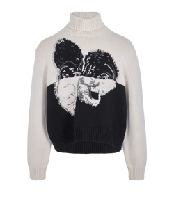Alexander McQueen Turtleneck Jumper, Mens, Wool, Black/White, Sz XL, 2*