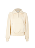 Ami Paris Quarter Zip Jumper, &pound;110, Clothing, Cream, Cotton, Front view