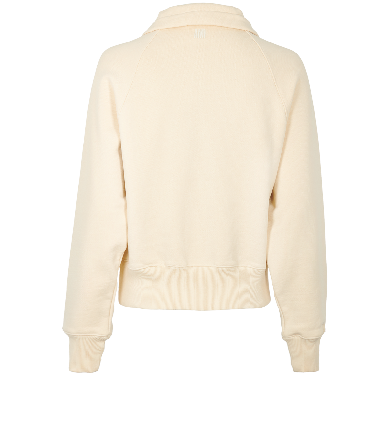 Ami Paris Quarter Zip Jumper, &pound;110, Clothing, Cream, Cotton, Back view
