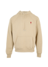 Ami Paris Ami De Coeur Hoodie, &pound;150, Clothing, Beige, Cotton, Front view