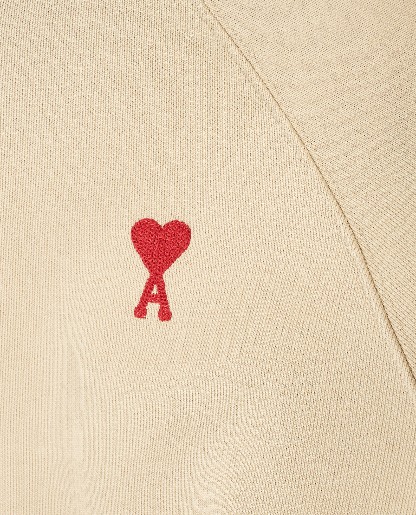 Ami Paris Ami De Coeur Hoodie, &pound;150, Clothing, Beige, Cotton, Other view