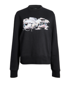 Amiri Logo Pegasus Sweatshirt, Cotton, Black, Sz XS, 3*