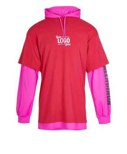Balenciaga Logo Oversize Layered Hoodie, front view