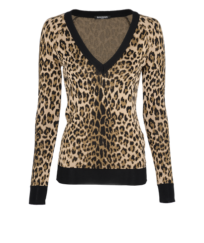 Balmain Cheetah Print Jumper, front view