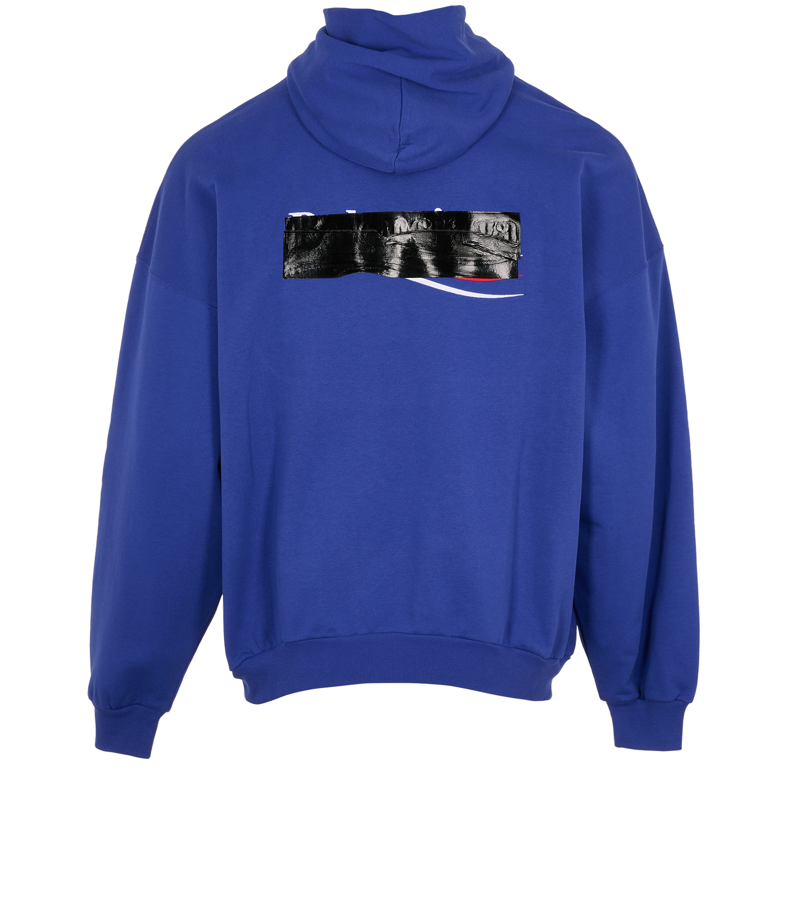 Balenciaga Gaffer Logo Hoodie, &pound;250, Clothing, Blue, Cotton, Back view