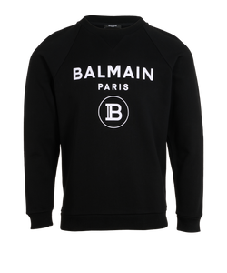 Balmain Logo Sweatshirt, Cotton, Black, Sz XS, 3*